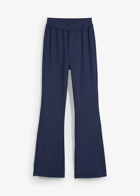 Jerseybukse med utsvingte ben og flosset innside, bonprix