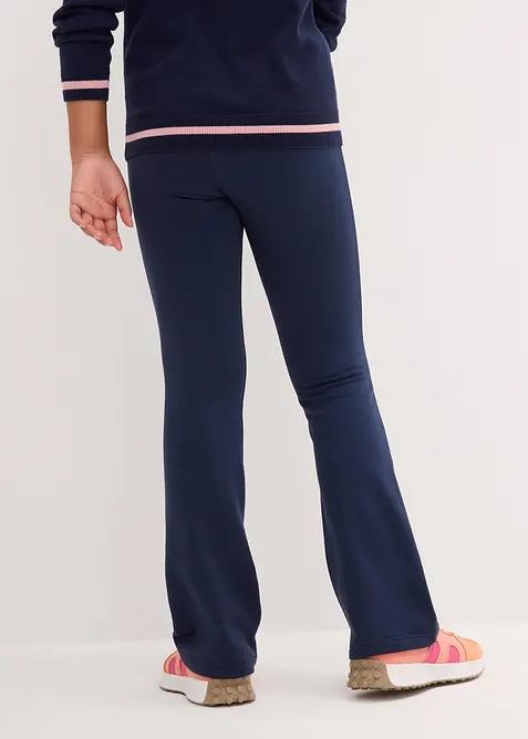 Jerseybukse med utsvingte ben og flosset innside, bonprix