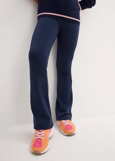 Jerseybukse med utsvingte ben og flosset innside, bonprix