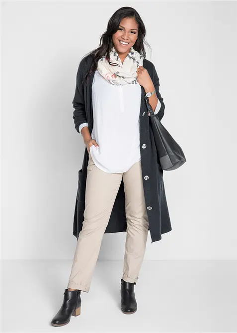 Strikket kåpe med påsatte lommer, bonprix