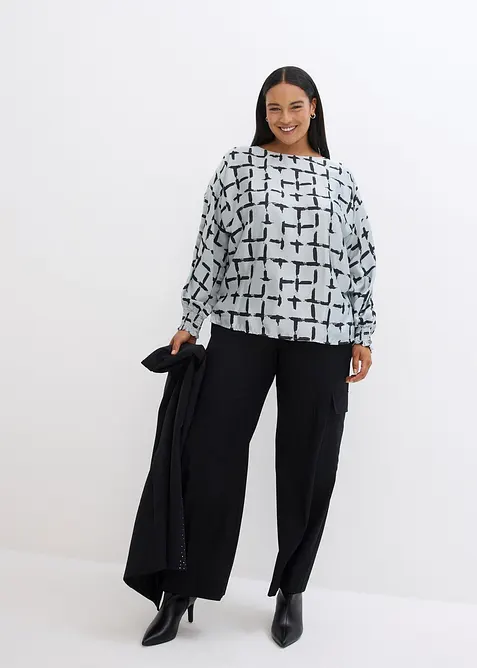 Blusetunika med flaggermusermer, bonprix