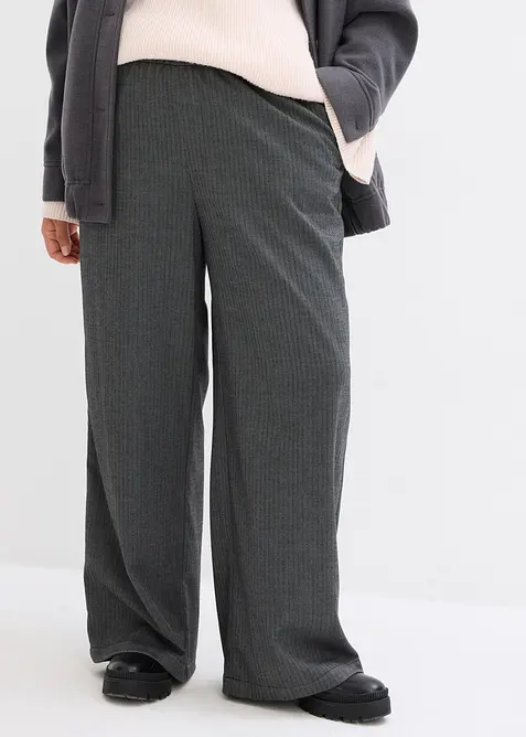 Bukse med vide ben og komfortlinning, bonprix