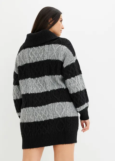 Strikket kjole med stripemønster, bonprix