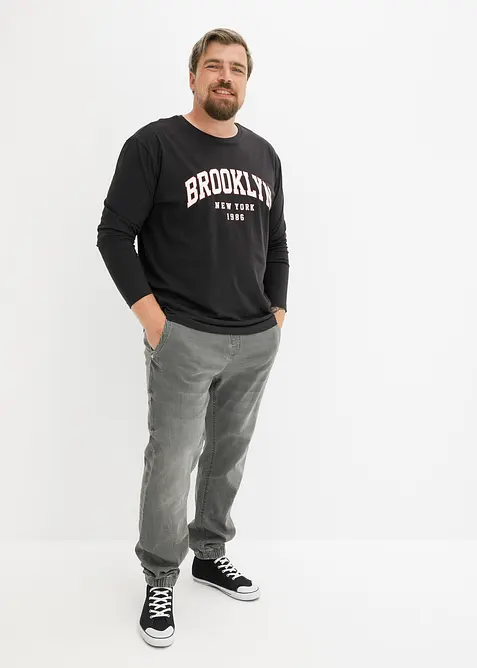 Langermet shirt av &oslash;kologisk bomull, Loose Fit, bonprix