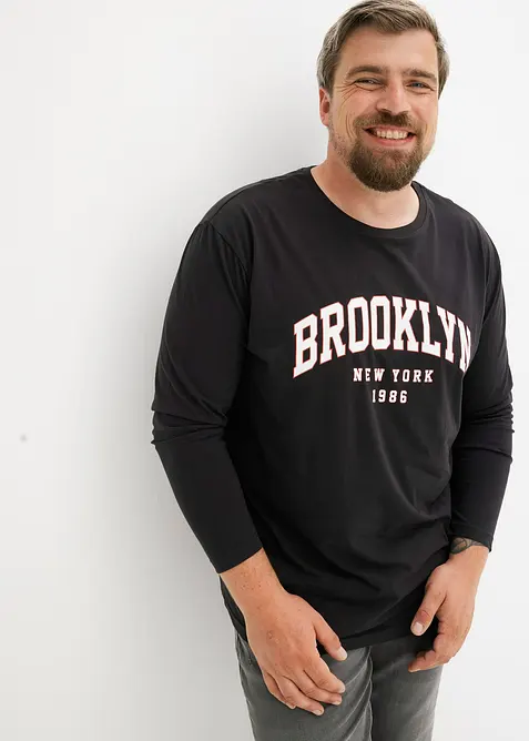 Langermet shirt av &oslash;kologisk bomull, Loose Fit, bonprix