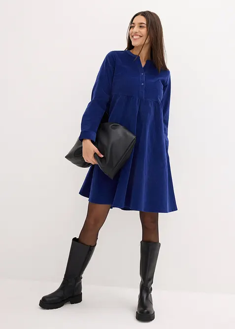 Kjole i kordfløyel i bomull, bonprix