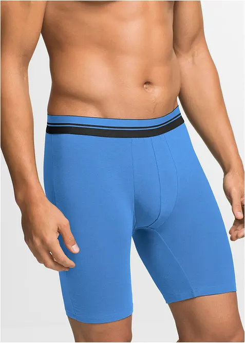 Boxershorts av bomull i ettersittende modell med lange ben (2-pack), bonprix