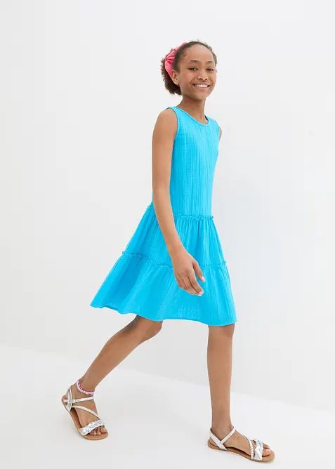 Midikjole i luftig musselin, bonprix