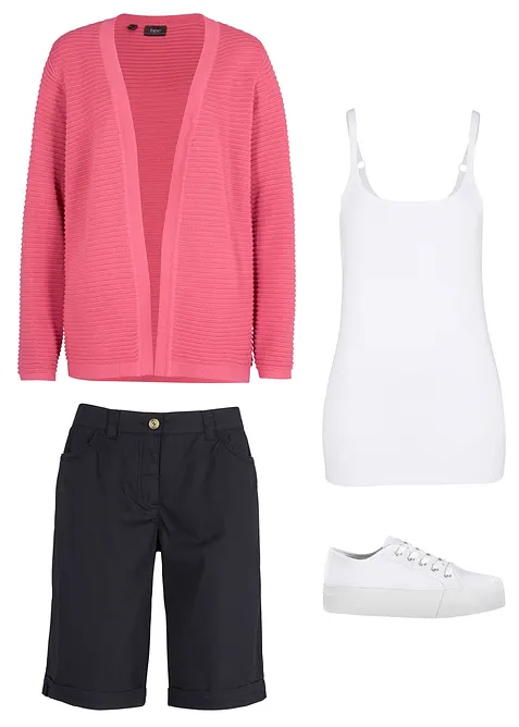 Papertouch-bermudashorts i bomull med komfortlinning, bonprix