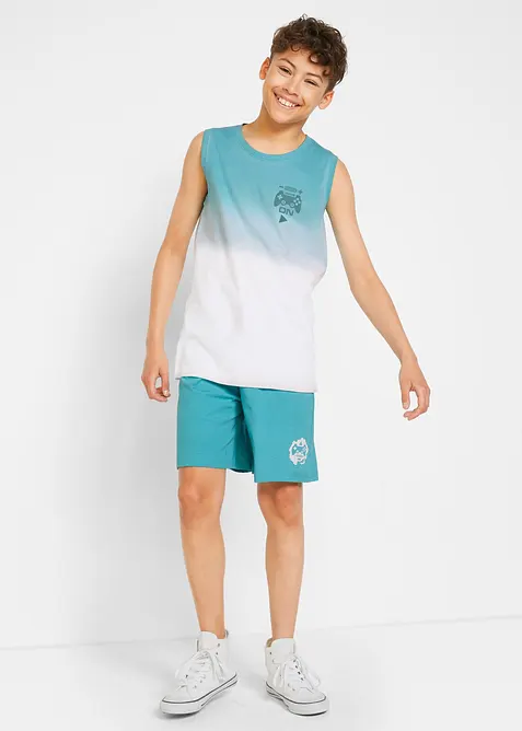 Singlet og jersey-bermudashorts i 100% økologisk bomull (2-delt sett), bonprix
