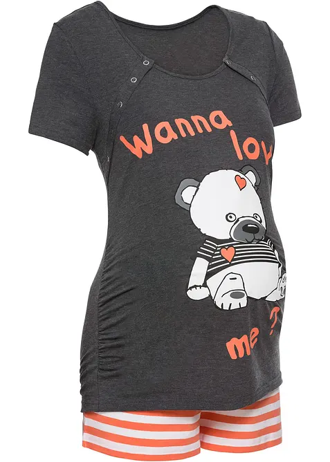 Kort mamma-pyjamas med økologisk bomull, bonprix