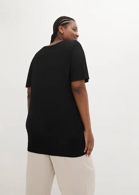 Topp med U-båthals, kort arm, bonprix