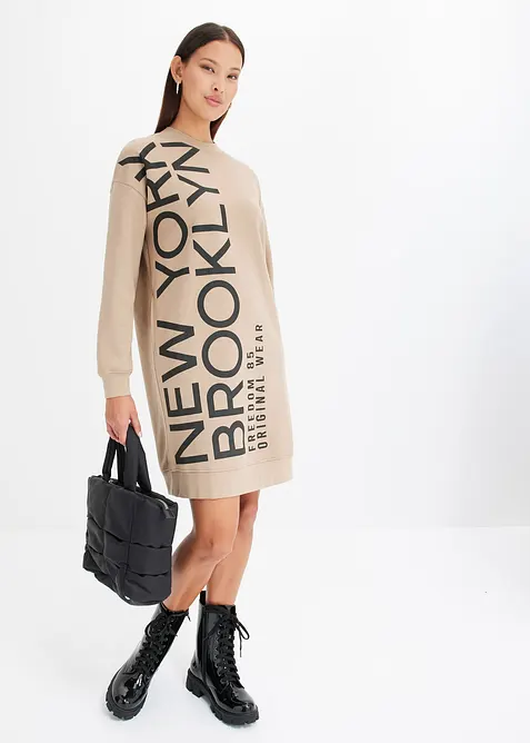 Oversized trikotkjole i myk bomullsmiks, bonprix