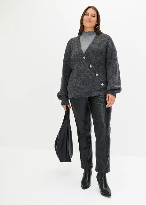 Grovstrikket jakke av myk ullmiks, bonprix