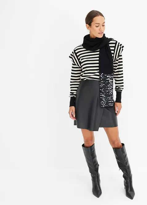 Skjørt i imitert skinn, bonprix