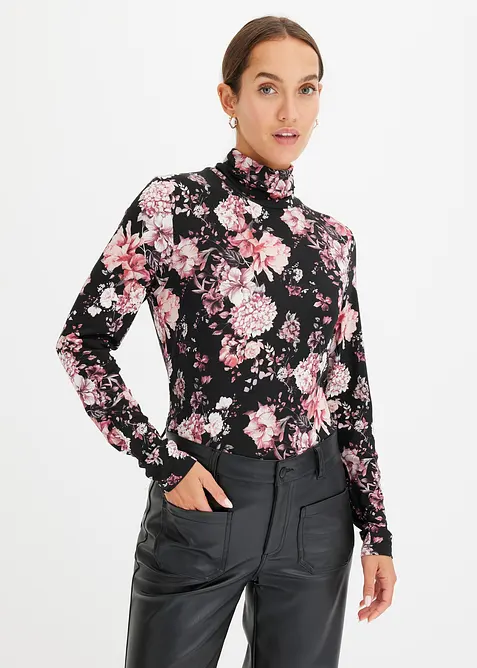 Langermet topp i myk viskosemiks, bonprix