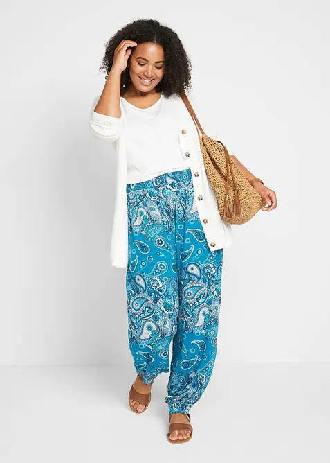 Haremsbukse i lett jerseymiks, bonprix