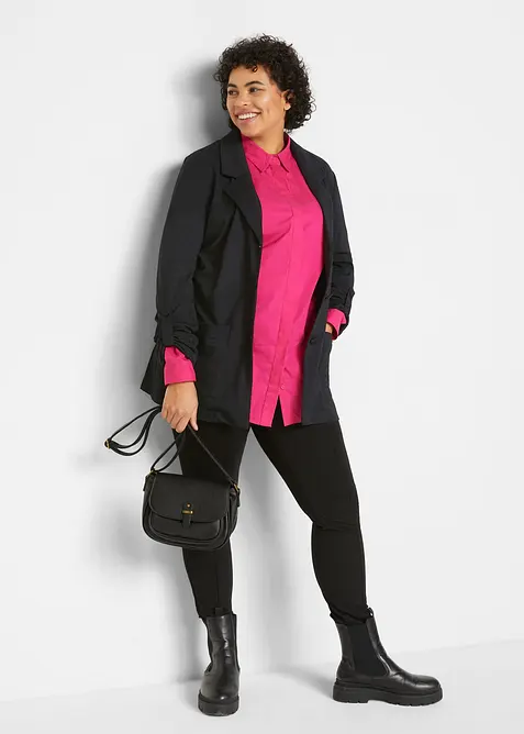 Lang blazer i Punto di Roma-viskosemiks, bonprix