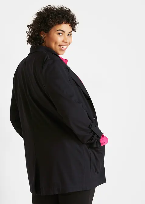 Lang blazer i Punto di Roma-viskosemiks, bonprix