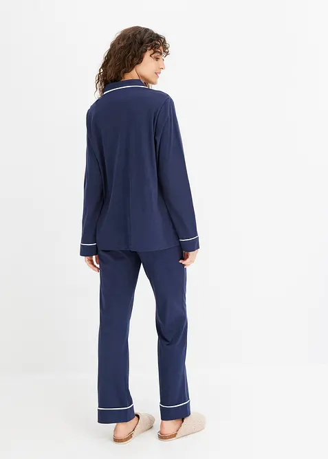 Pyjamas i myk bomull med stikklommer, bonprix