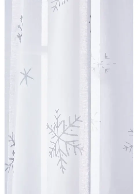 Gardin med resirkulert polyester og sn&oslash;fnuggm&oslash;nster (1-pack), bonprix