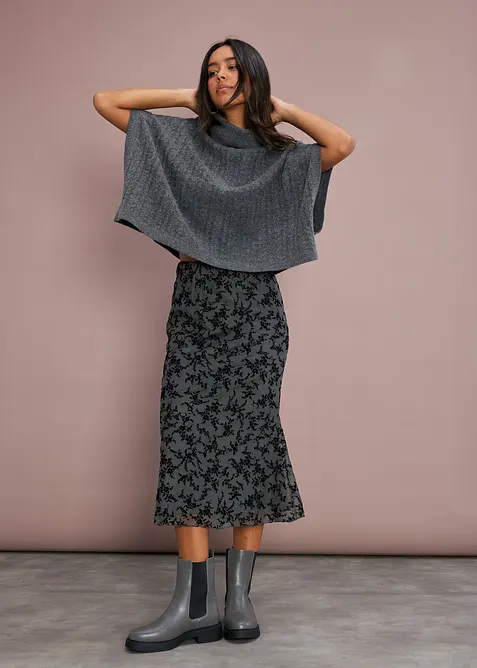 Midiskjørt i delikat mesh, bonprix