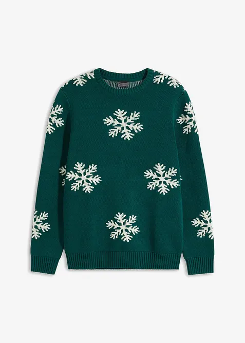 Genser med vintermotiv og resirkulert bomull, bonprix