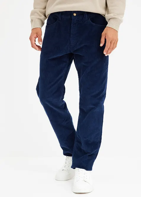 Relaxed fit-kordfløyelsbukse med flanellfôr, Straight, bonprix