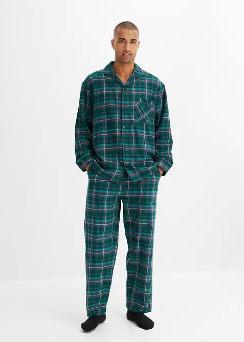 Pyjamas i myk flanell til herre, bonprix