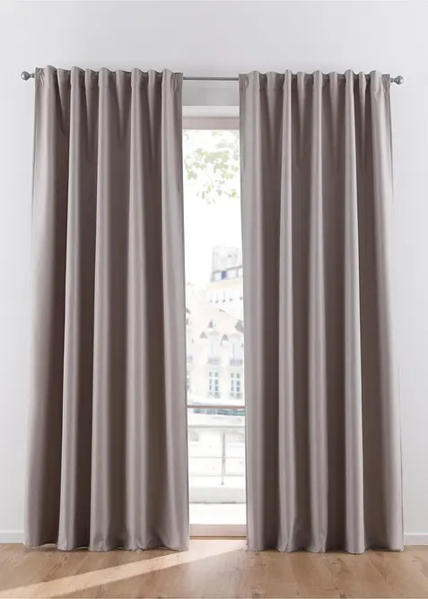 Varmeisolerende gardin med myk fleece på baksiden, fås også i ekstra lang (1-pack), bonprix