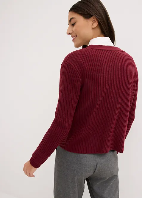 Ribbestrikket cardigan, bonprix