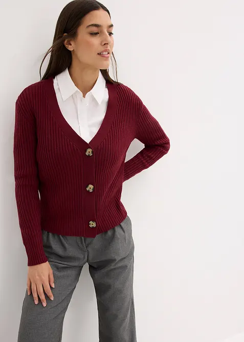 Ribbestrikket cardigan, bonprix