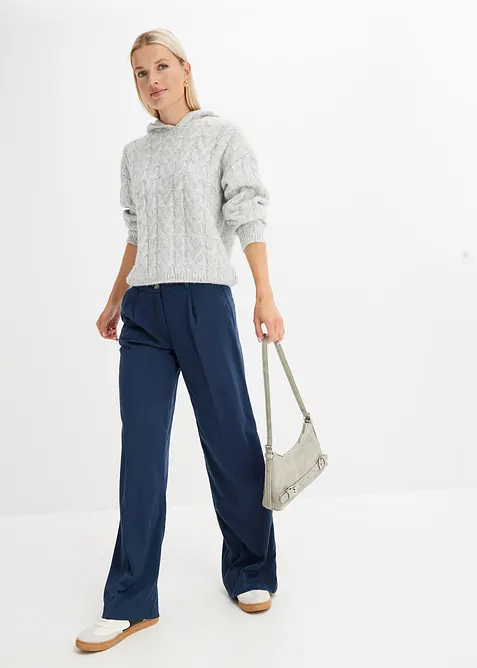 Grovstrikket genser i myk garnmiks med ull, bonprix