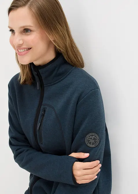 Jakke i strikket fleecemateriale med pilefleece på innsiden, bonprix