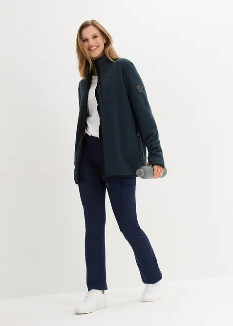 Jakke i strikket fleecemateriale med pilefleece på innsiden, bonprix