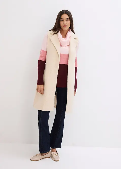 Genser med høy, vid hals, bonprix