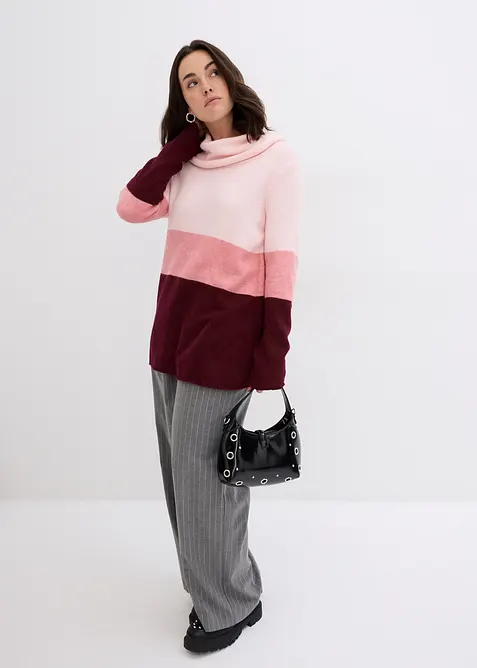 Genser med høy, vid hals, bonprix