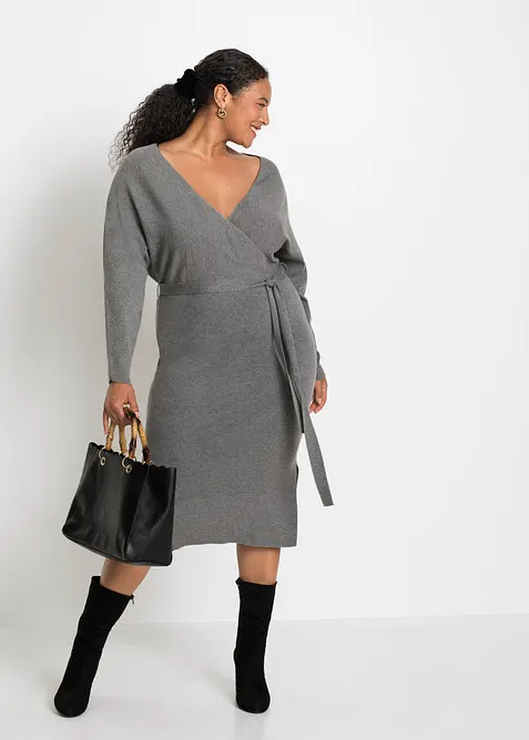 Strikkekjole av lett viskosemiks, bonprix