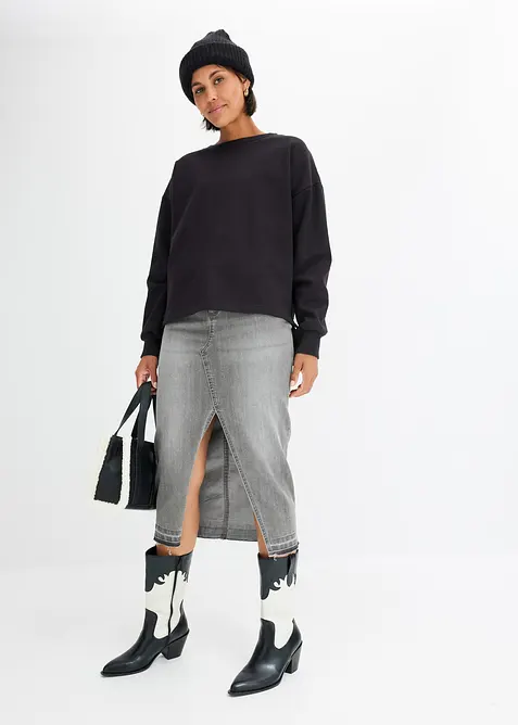 Oversized sweatshirt i ren økologisk bomull, bonprix