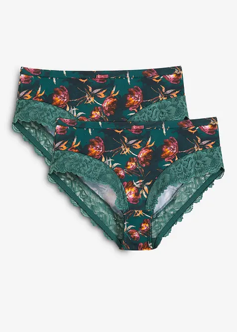 Maxitruse med delikate blonder (2-pack), bonprix