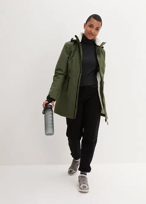 Lang, vanntett funksjonsjakke med pil&eacute;fleece, bonprix