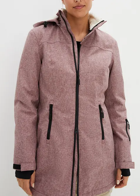 Lang, vanntett funksjonsjakke med pil&eacute;fleece, bonprix