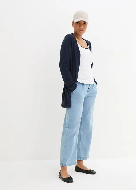 Strikkejakke i 100% bomullsslub-materiale, bonprix