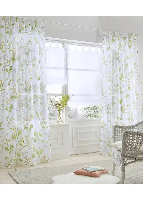 Foldegardin i lett voile, bonprix