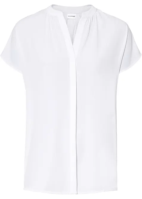 Kortermet bluse med skjult knappestolpe, bonprix
