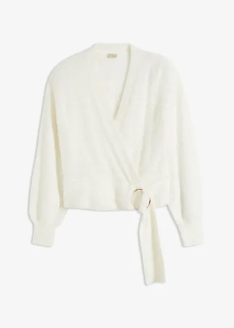 Genser i omslagsmodell med tilbeh&oslash;r, bonprix