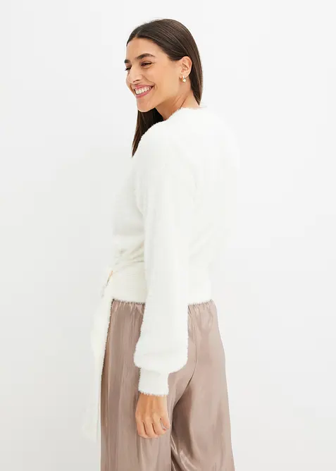 Genser i omslagsmodell med tilbeh&oslash;r, bonprix