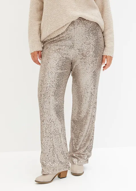 Jerseybukse med paljetter, bonprix