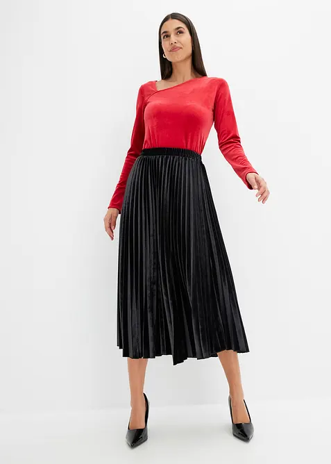 Pliss&eacute;skj&oslash;rt i myk fl&oslash;yel, bonprix