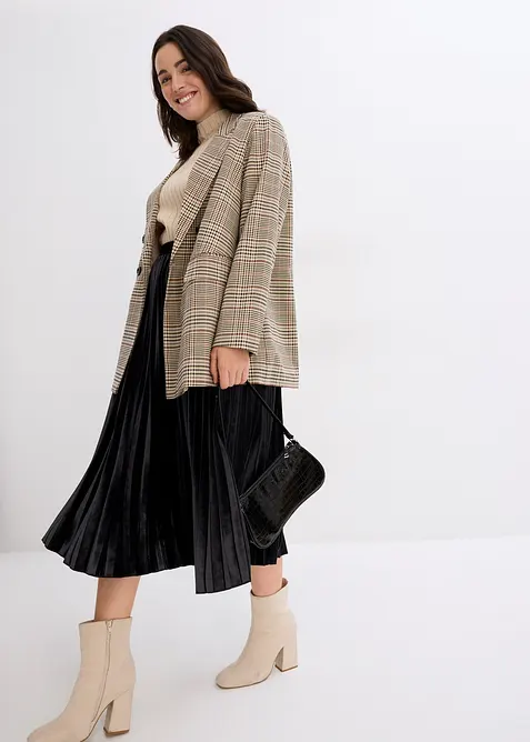 Pliss&eacute;skj&oslash;rt i myk fl&oslash;yel, bonprix